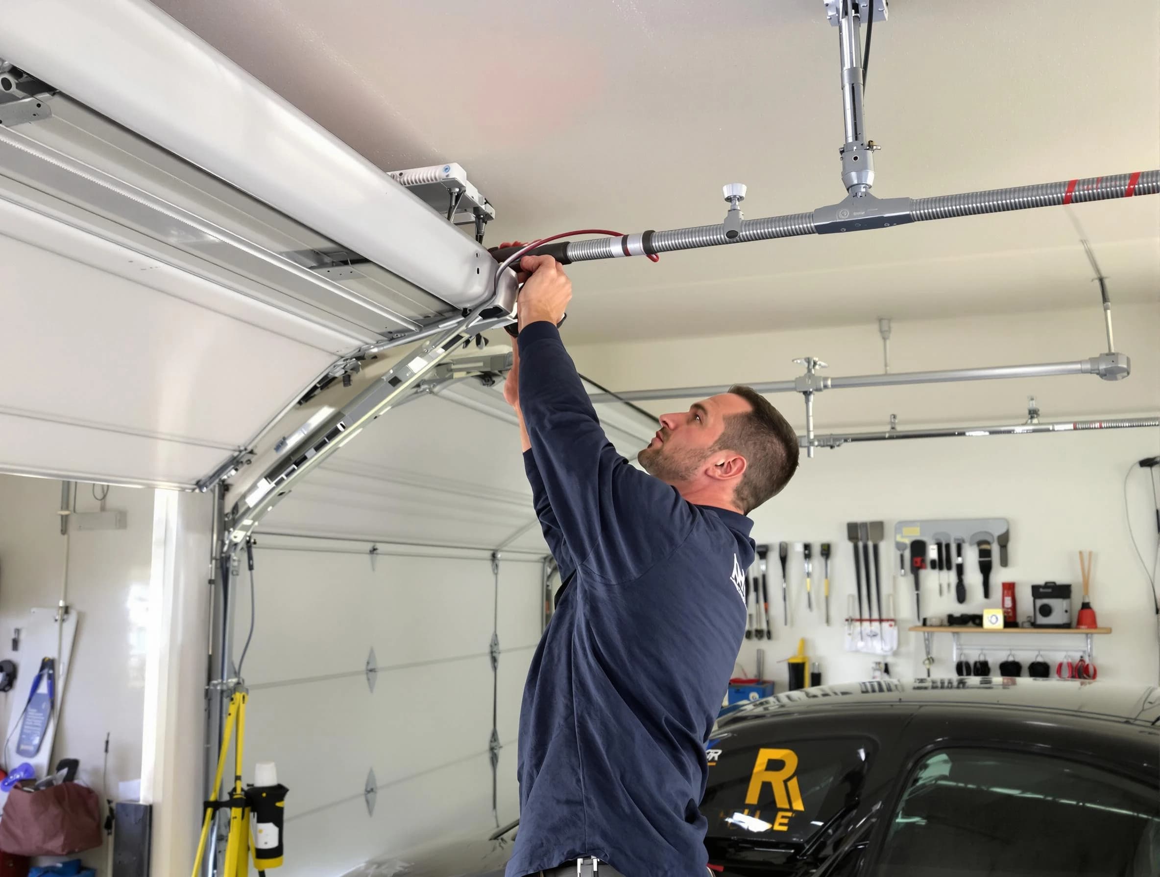 Danvers Garage Door Repair technician performing garage door cable repair in Danvers