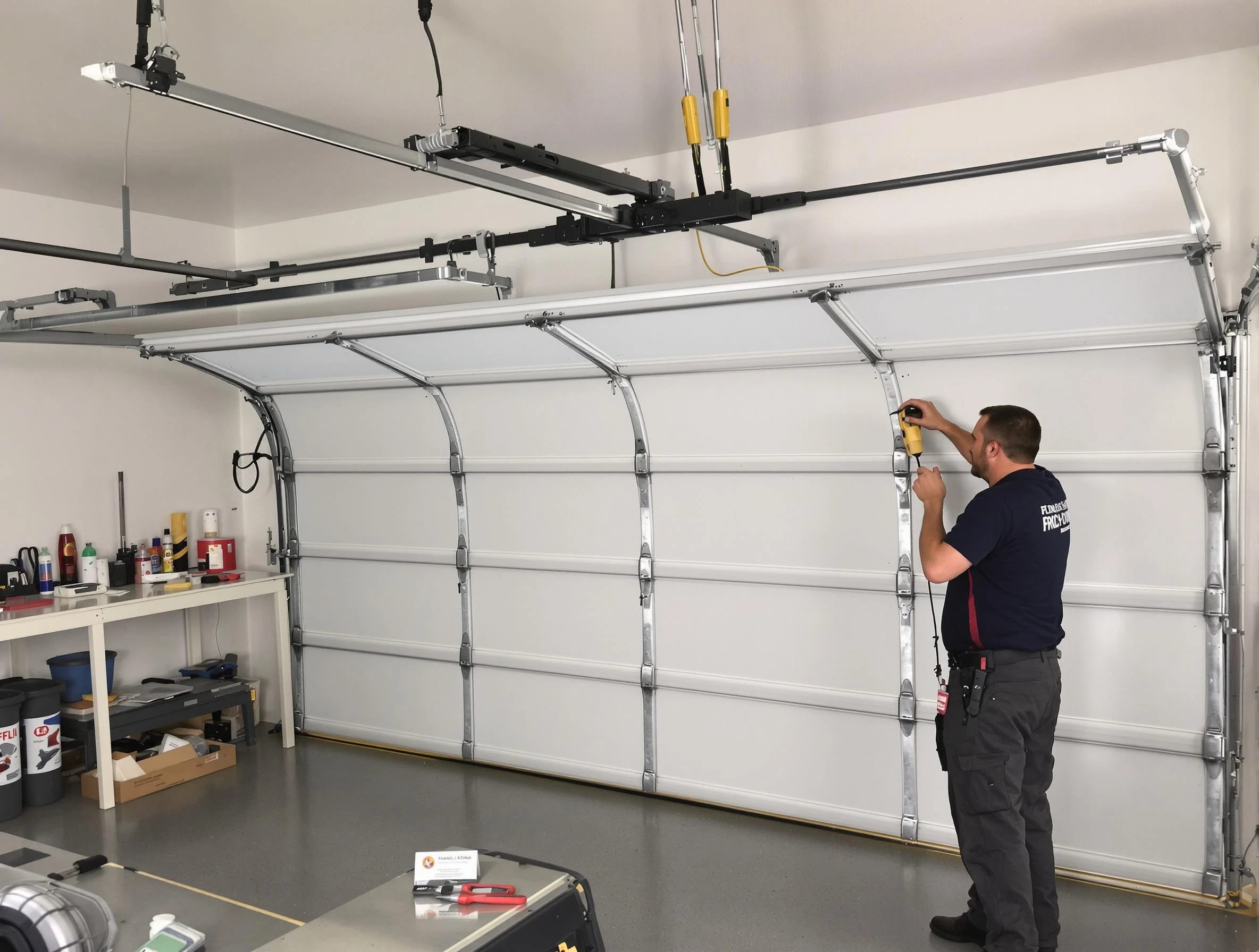 Danvers Garage Door Repair certified technician performing overhead door system repair in Danvers