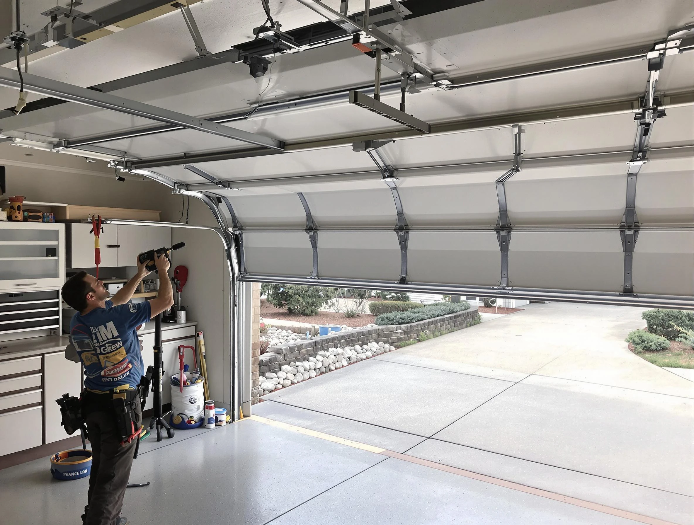 Garage door track repair service by Danvers Garage Door Repair in Danvers